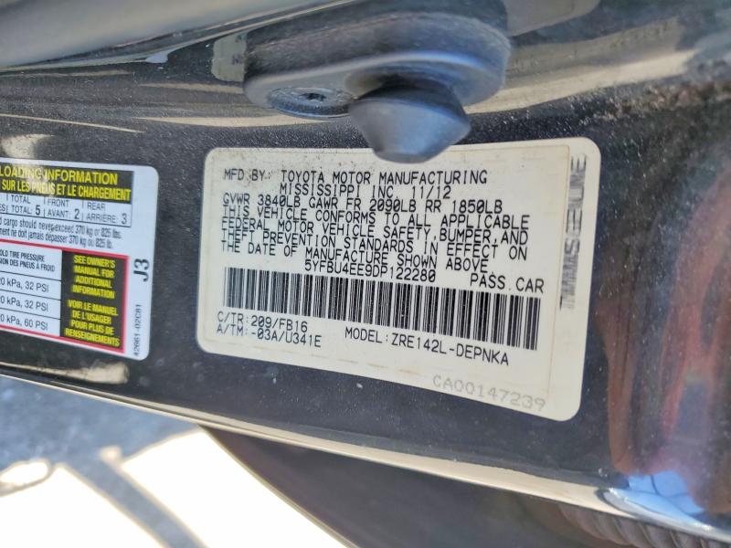 Продажа на аукционе авто 2013 Toyota Corolla, vin: 5YFBU4EE9DP122280, номер лота: 59869896