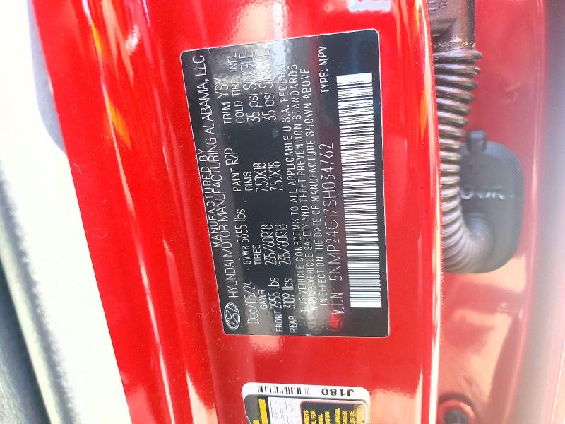 Auction sale of the 2025 Hyundai Santa Fe, vin: 5NMP24G17SH034762, lot number: 60431776