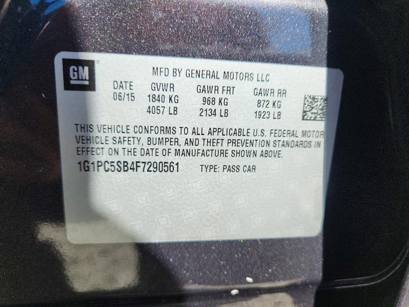 Продаж на аукціоні авто 2015 Chevrolet Cruze, vin: 1G1PC5SB4F7290561, номер лоту: 61369226