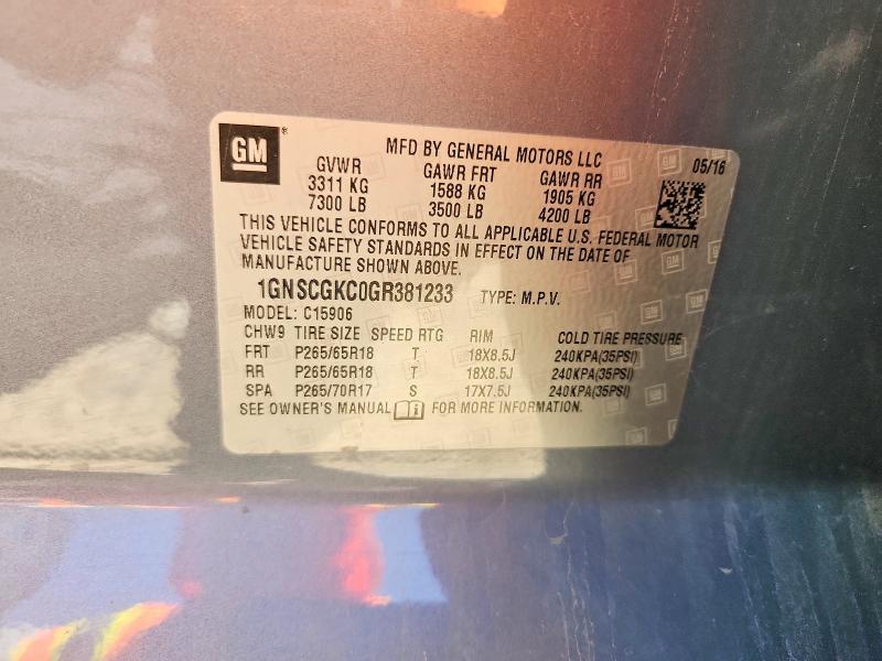 Продажа на аукционе авто 2016 Chevrolet Suburban, vin: 1GNSCGKC0GR381233, номер лота: 63236326