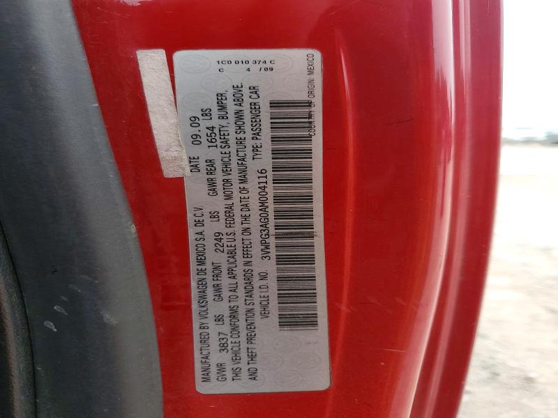 Aukcja sprzedaży 2010 Volkswagen New Beetle, vin: 3VWPG3AG0AM004116, numer aukcji: 62500886
