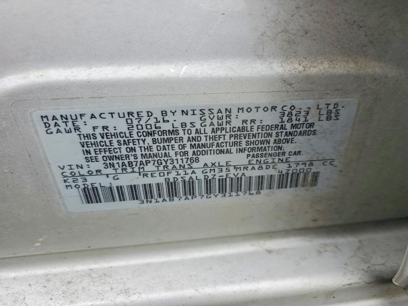 63265966 :رقم المزاد ، 3N1AB7AP7GY311768 vin ، 2016 Nissan Sentra مزاد بيع