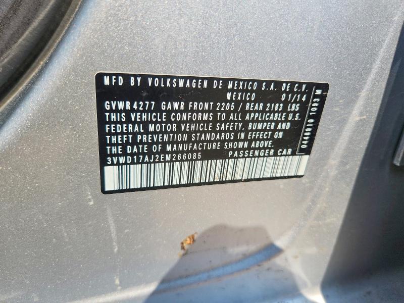 2014 Volkswagen Jetta მანქანა იყიდება აუქციონზე, vin: 3VWD17AJ2EM266085, აუქციონის ნომერი: 59998936