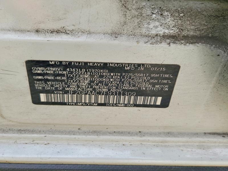 Aukcja sprzedaży 2015 Subaru Xv Crosstrek, vin: JF2GPAAC7F9311309, numer aukcji: 60506596