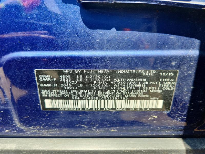 Aukcja sprzedaży 2016 Subaru Outback, vin: 4S4BSBLC5G3264792, numer aukcji: 60610146