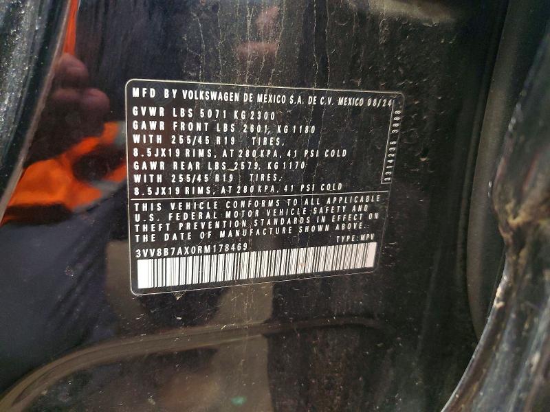 2024 Volkswagen Tiguan მანქანა იყიდება აუქციონზე, vin: 3VV8B7AX0RM178469, აუქციონის ნომერი: 61104656