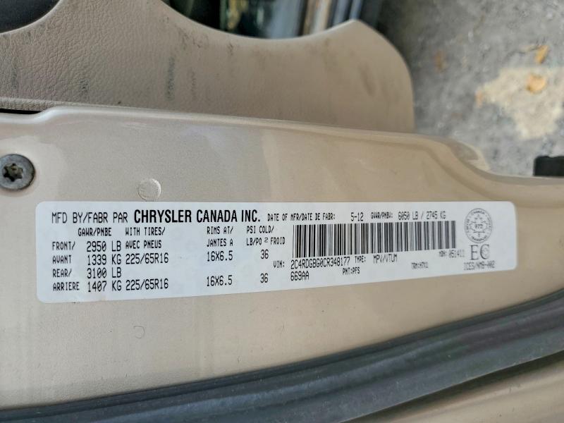 Aukcja sprzedaży 2012 Dodge Grand Caravan, vin: 2C4RDGBG0CR348177, numer aukcji: 60385426
