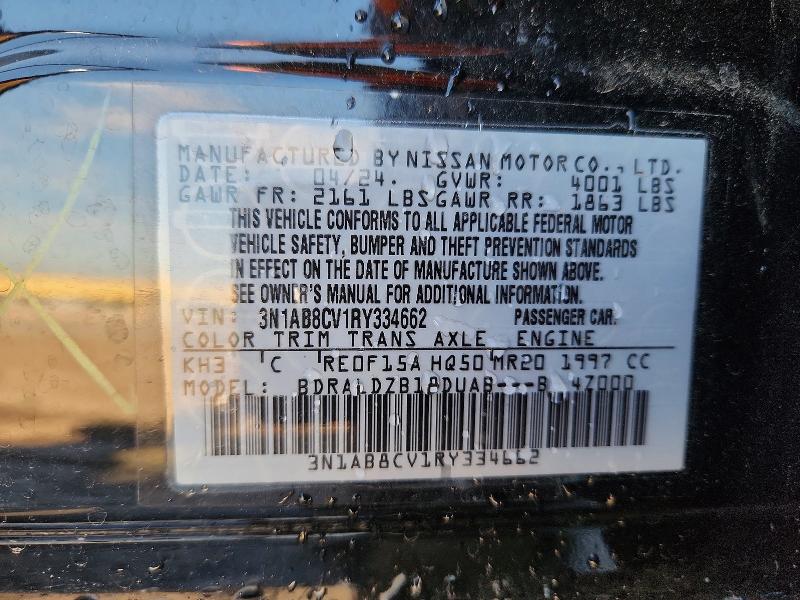 Aukcja sprzedaży 2024 Nissan Sentra, vin: 3N1AB8CV1RY334662, numer aukcji: 59291976