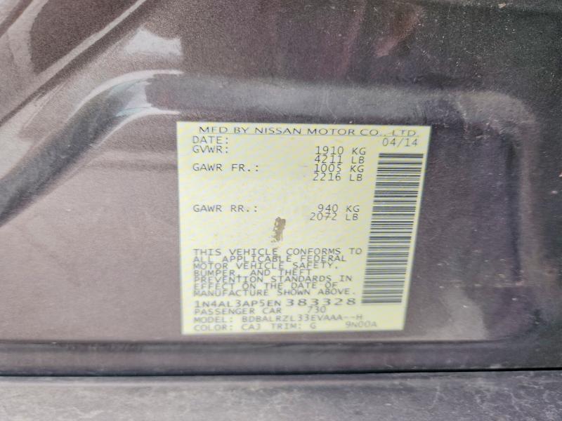 61338846 :رقم المزاد ، 1N4AL3AP5EN383328 vin ، 2014 Nissan Altima مزاد بيع