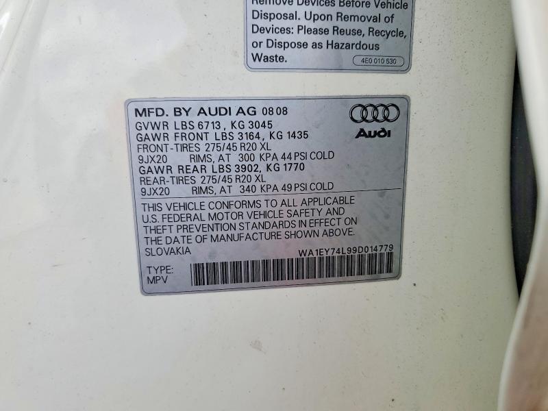 Aukcja sprzedaży 2009 Audi Q7, vin: WA1EY74L99D014779, numer aukcji: 62917766
