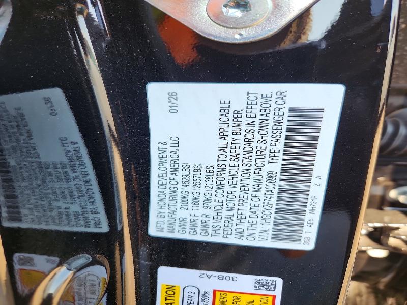 Продаж на аукціоні авто 2026 Honda Accord, vin: 1HGCY2F74TA006969, номер лоту: 61618206