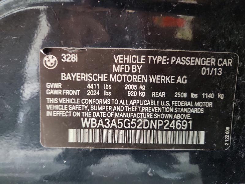 Aukcja sprzedaży 2013 Bmw 328, vin: WBA3A5G52DNP24691, numer aukcji: 61149136