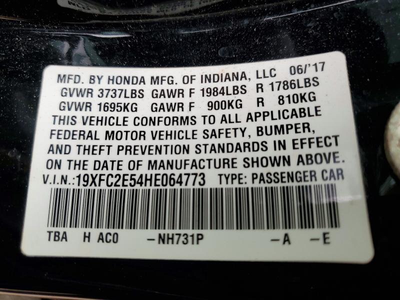 Aukcja sprzedaży 2017 Honda Civic, vin: 19XFC2E54HE064773, numer aukcji: 61016206