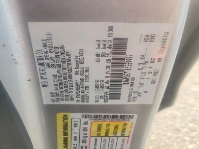 Aukcja sprzedaży 2014 Ford Fusion, vin: 1FA6P0G71E5369992, numer aukcji: 60842646