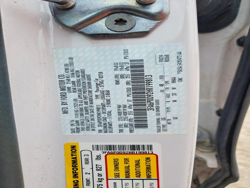 2017 Ford Fusion მანქანა იყიდება აუქციონზე, vin: 3FA6P0D92HR199813, აუქციონის ნომერი: 63188706