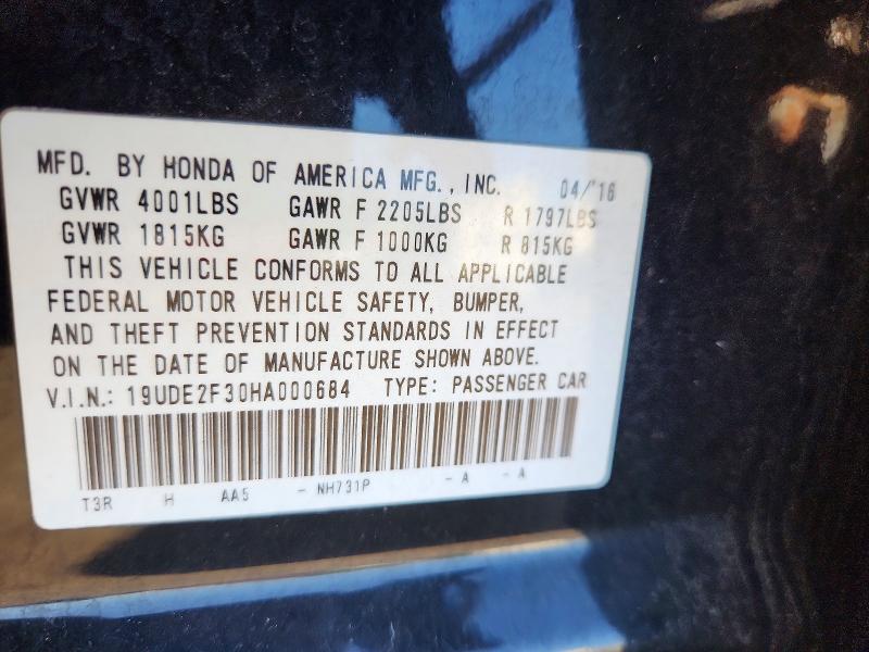 Aukcja sprzedaży 2017 Acura Ilx, vin: 19UDE2F30HA000684, numer aukcji: 61972996