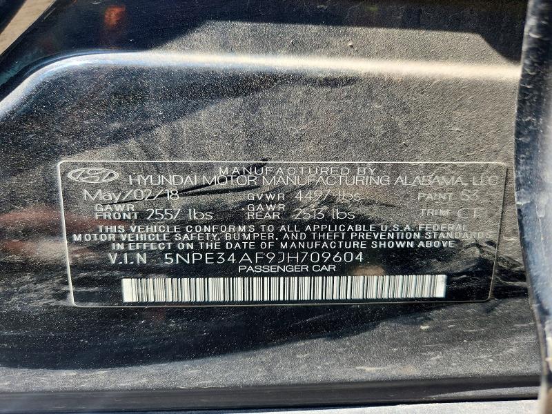 2018 Hyundai Sonata მანქანა იყიდება აუქციონზე, vin: 5NPE34AF9JH709604, აუქციონის ნომერი: 59658546