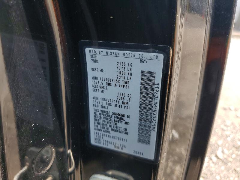 62796986 :رقم المزاد ، 3N6CM0KN4HK707811 vin ، 2017 Nissan Nv200 مزاد بيع