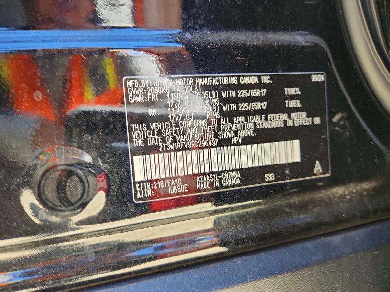 Aukcja sprzedaży 2024 Toyota Rav4, vin: 2T3W1RFV9RC296497, numer aukcji: 59627746
