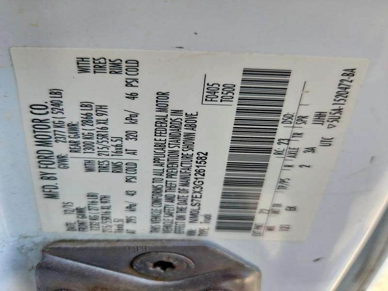 61389156 :رقم المزاد ، NM0LS7EX3G1261582 vin ، 2016 Ford Transit Connect مزاد بيع