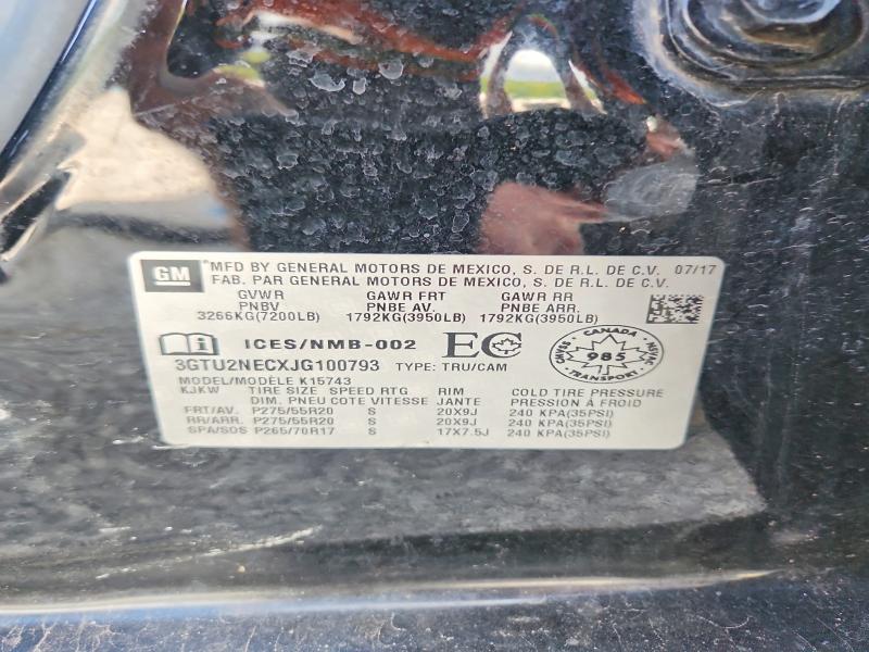 Продажа на аукционе авто 2018 Gmc Sierra, vin: 3GTU2NECXJG100793, номер лота: 62408096