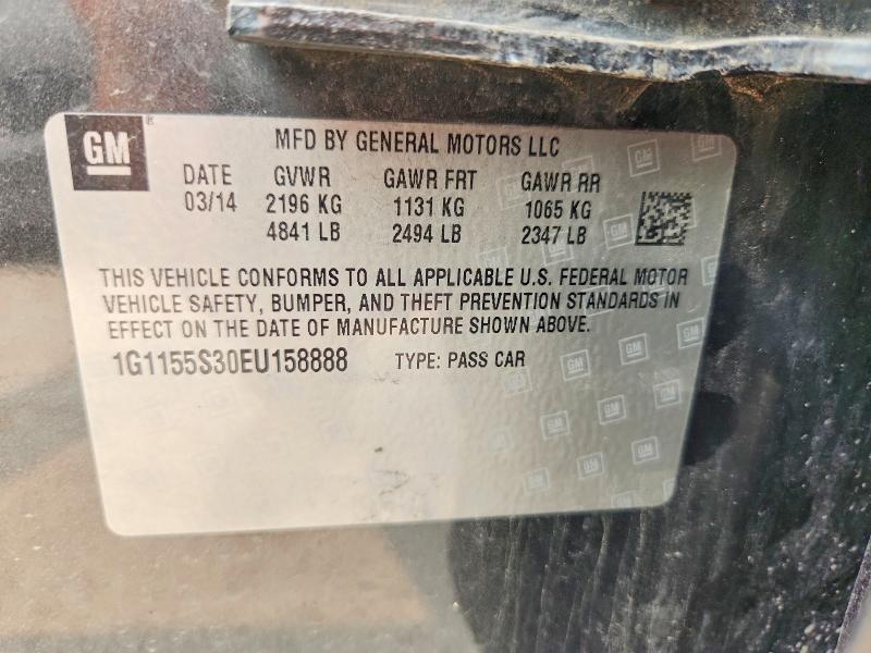 61391676 :رقم المزاد ، 1G1155S30EU158888 vin ، 2014 Chevrolet Impala مزاد بيع