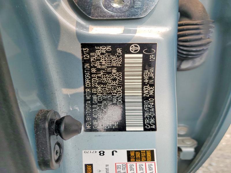 Aukcja sprzedaży 2014 Toyota Prius, vin: JTDKN3DUXE1772533, numer aukcji: 61108646
