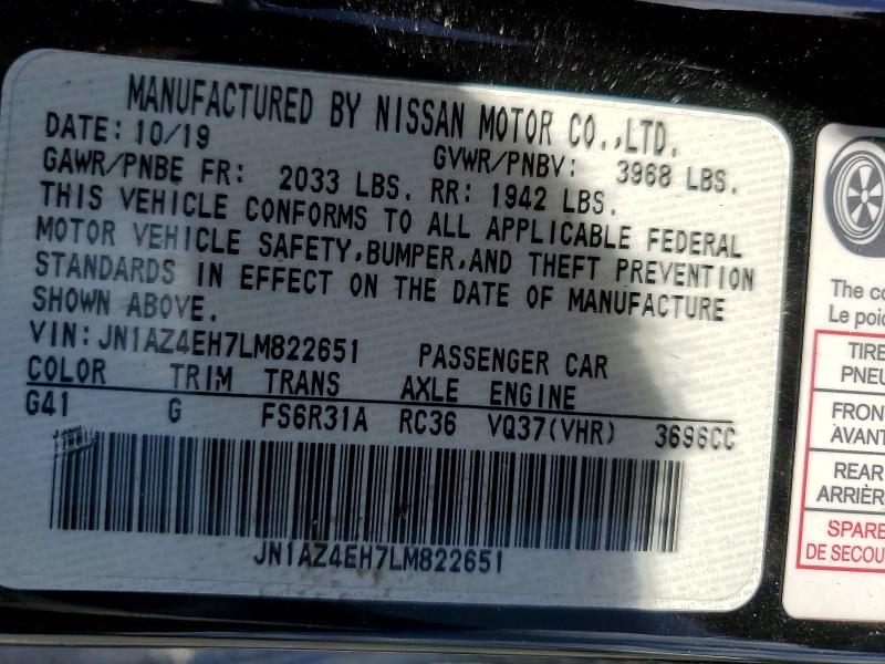 Продажа на аукционе авто 2020 Nissan 370z, vin: JN1AZ4EH7LM822651, номер лота: 62136566