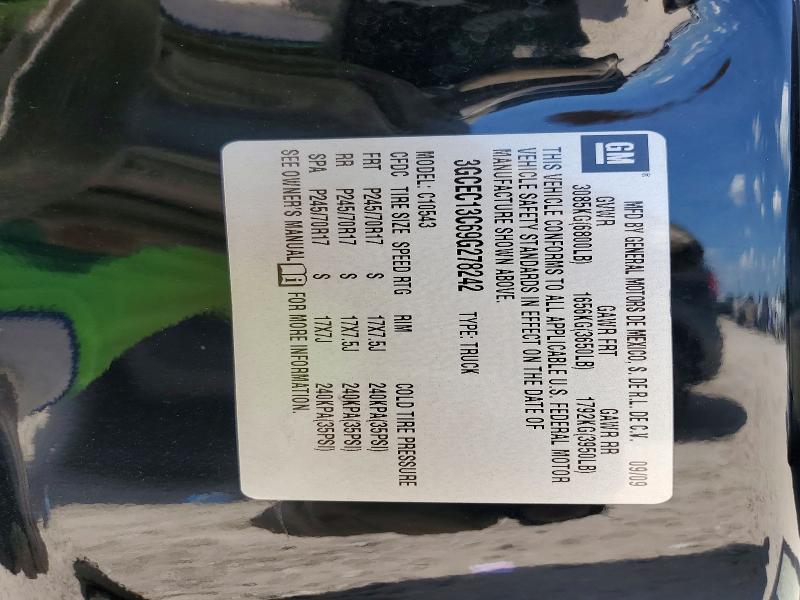 62599206 :رقم المزاد ، 3GCEC13C69G278242 vin ، 2009 Chevrolet Silverado مزاد بيع