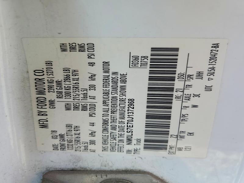 59374506 :رقم المزاد ، NM0LS7E70J1372968 vin ، 2018 Ford Transit مزاد بيع
