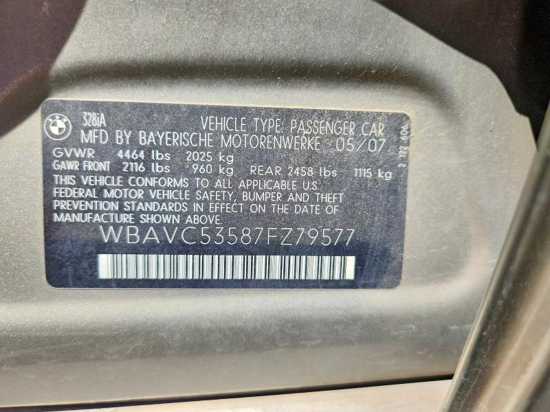 Продажа на аукционе авто 2007 Bmw 328, vin: WBAVC53587FZ79577, номер лота: 63474676