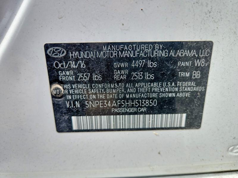 Aukcja sprzedaży 2017 Hyundai Sonata, vin: 5NPE34AF5HH513850, numer aukcji: 60257776