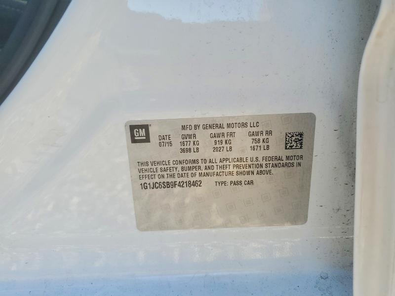 Продажа на аукционе авто 2015 Chevrolet Sonic, vin: 1G1JC6SB9F4218462, номер лота: 95585345