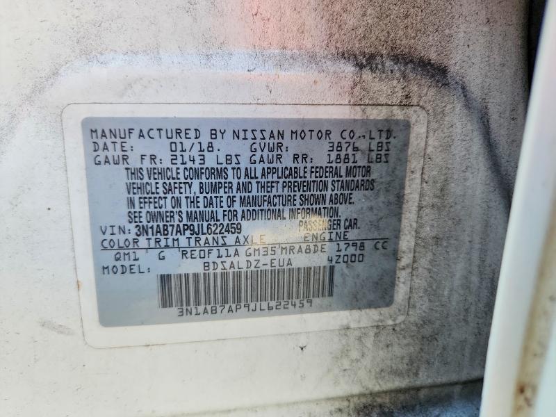 Продажа на аукционе авто 2018 Nissan Sentra, vin: 3N1AB7AP9JL622459, номер лота: 59380996