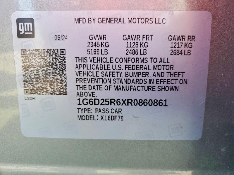 Aukcja sprzedaży 2024 Cadillac Ct5-v, vin: 1G6D25R6XR0860861, numer aukcji: 62296306