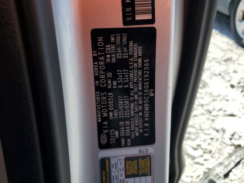 Aukcja sprzedaży 2016 Kia Sedona, vin: KNDMB5C16G6192366, numer aukcji: 63179396