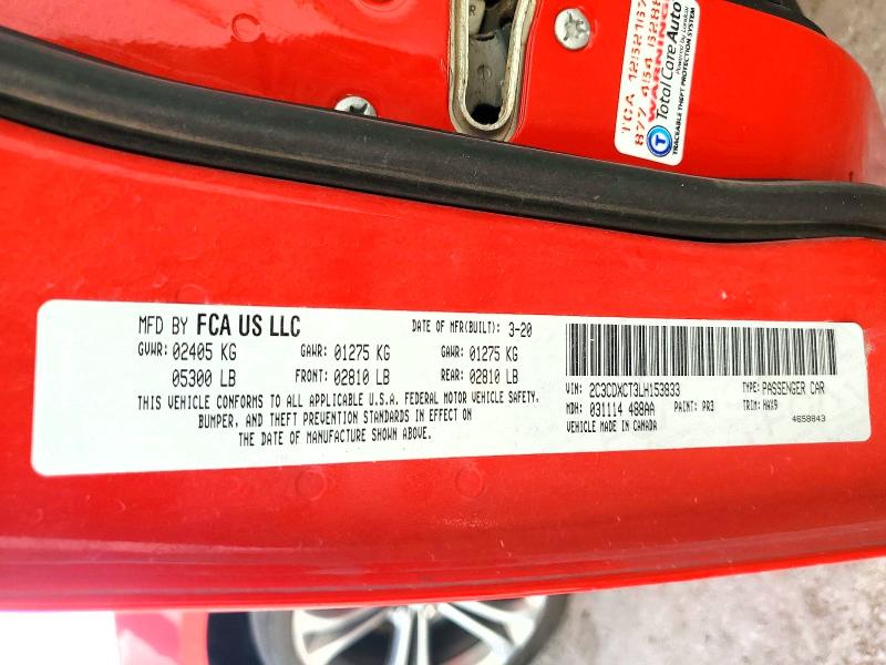 59397166 :رقم المزاد ، 2C3CDXCT3LH153833 vin ، 2020 Dodge Charger مزاد بيع
