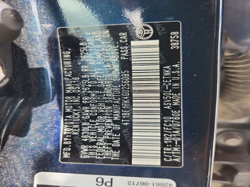 Aukcja sprzedaży 2016 Toyota Camry, vin: 4T1BF1FK4GU256095, numer aukcji: 60760906