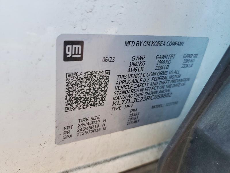 63212076 :رقم المزاد ، KL77LJE23RC059882 vin ، 2024 Chevrolet Trax مزاد بيع