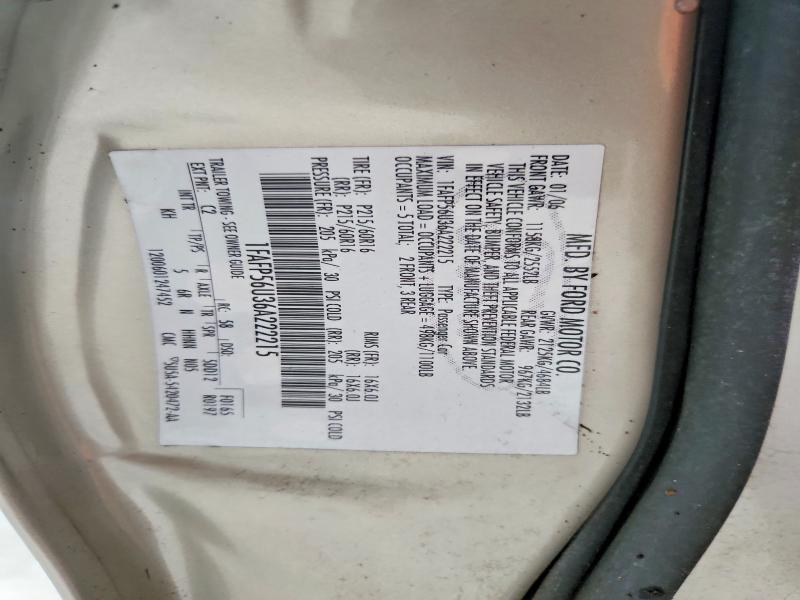 Auction sale of the 2006 Ford Taurus, vin: 1FAFP56U36A222215, lot number: 61608566
