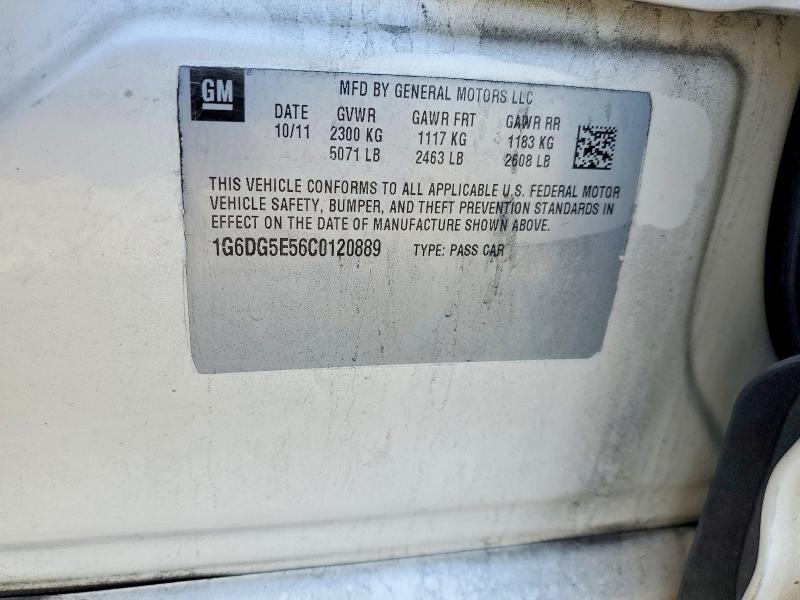 2012 Cadillac Cts მანქანა იყიდება აუქციონზე, vin: 1G6DG5E56C0120889, აუქციონის ნომერი: 61005396