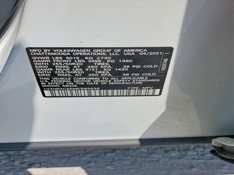59812426 :رقم المزاد ، 1V2HR2CA5MC583936 vin ، 2021 Volkswagen Atlas مزاد بيع