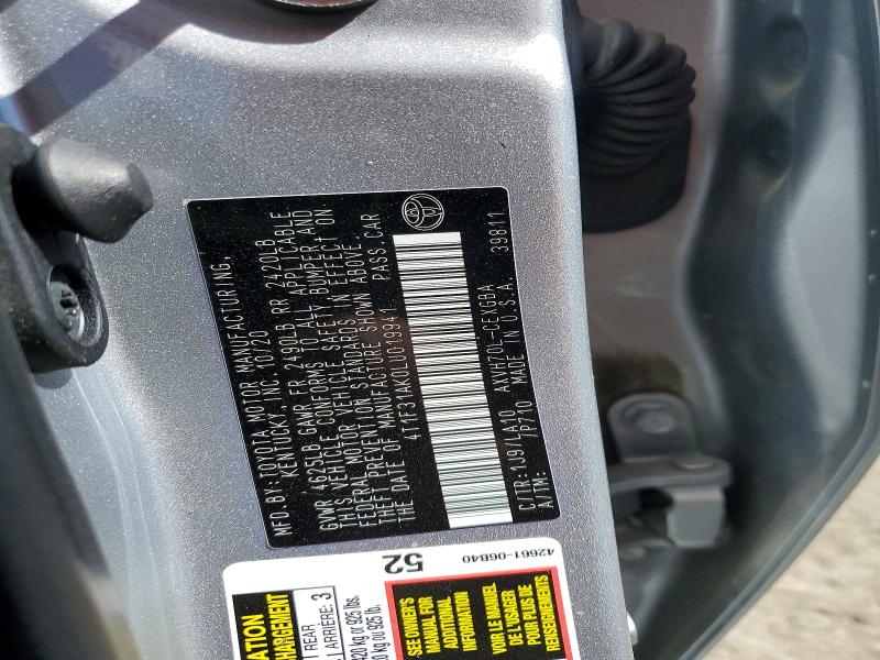 Продаж на аукціоні авто 2020 Toyota Camry, vin: 4T1F31AK0LU019941, номер лоту: 61589306
