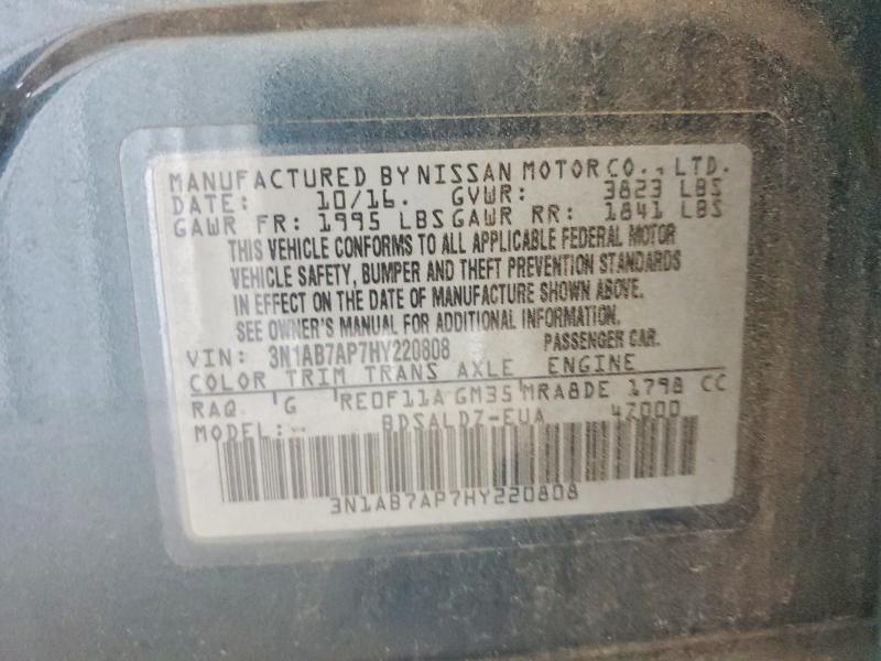 Продаж на аукціоні авто 2017 Nissan Sentra, vin: 3N1AB7AP7HY220808, номер лоту: 59365036