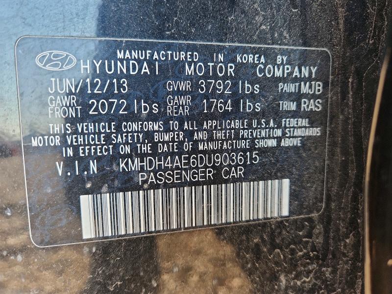 Продажа на аукционе авто 2013 Hyundai Elantra, vin: KMHDH4AE6DU903615, номер лота: 60361766