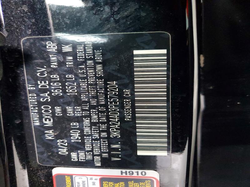 60510146 :رقم المزاد ، 3KPA24AD3PE579204 vin ، 2023 Kia Rio مزاد بيع