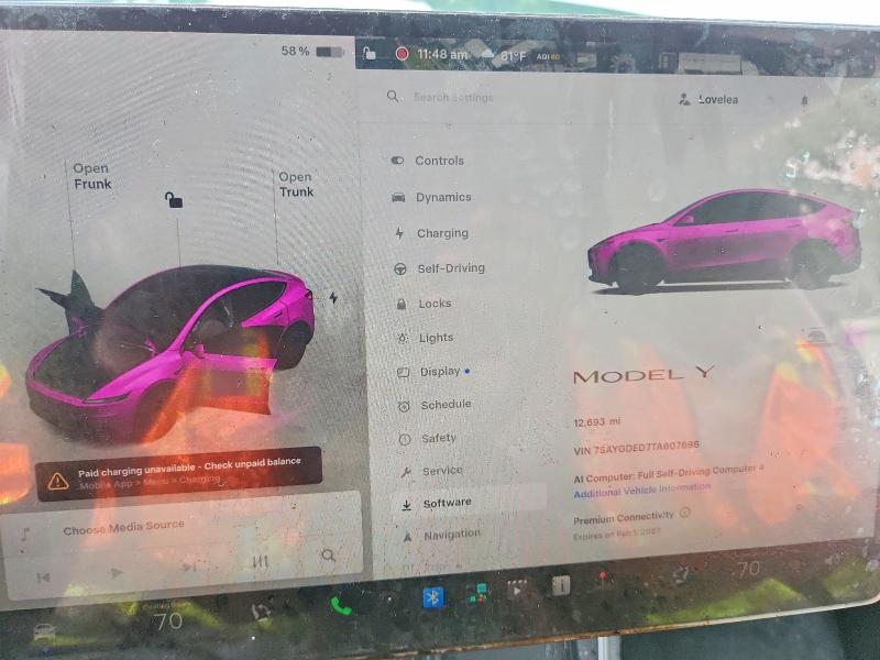 Продаж на аукціоні авто 2026 Tesla Model Y, vin: 7SAYGDED7TA607696, номер лоту: 57346146