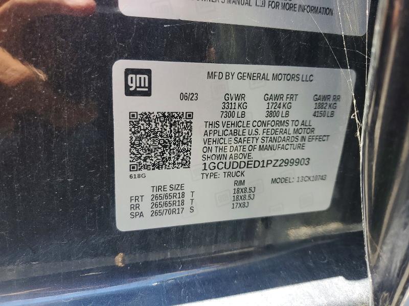 Продаж на аукціоні авто 2023 Chevrolet Silverado, vin: 1GCUDDED1PZ299903, номер лоту: 63011206
