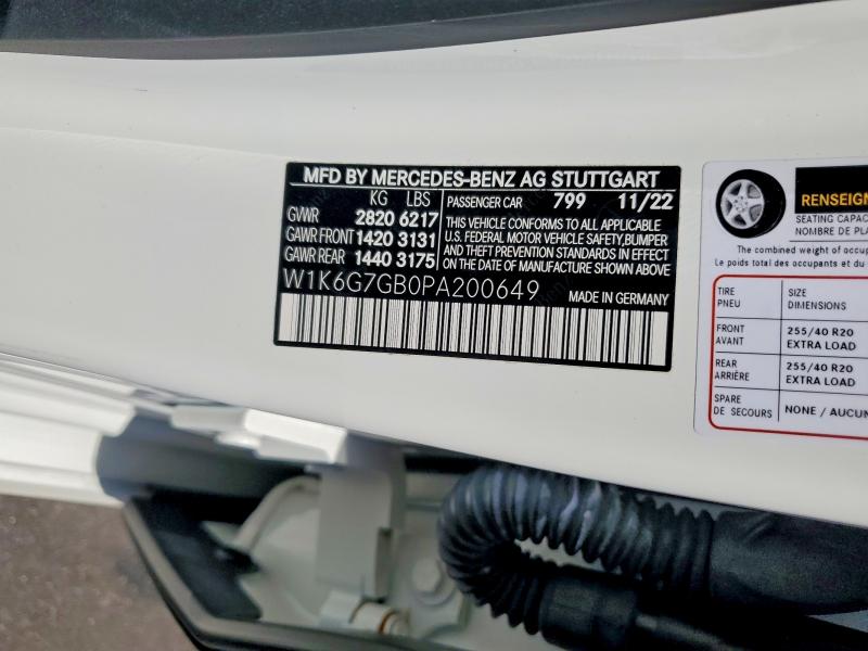 Продажа на аукционе авто 2023 Mercedes-benz S, vin: W1K6G7GB0PA200649, номер лота: 63721386