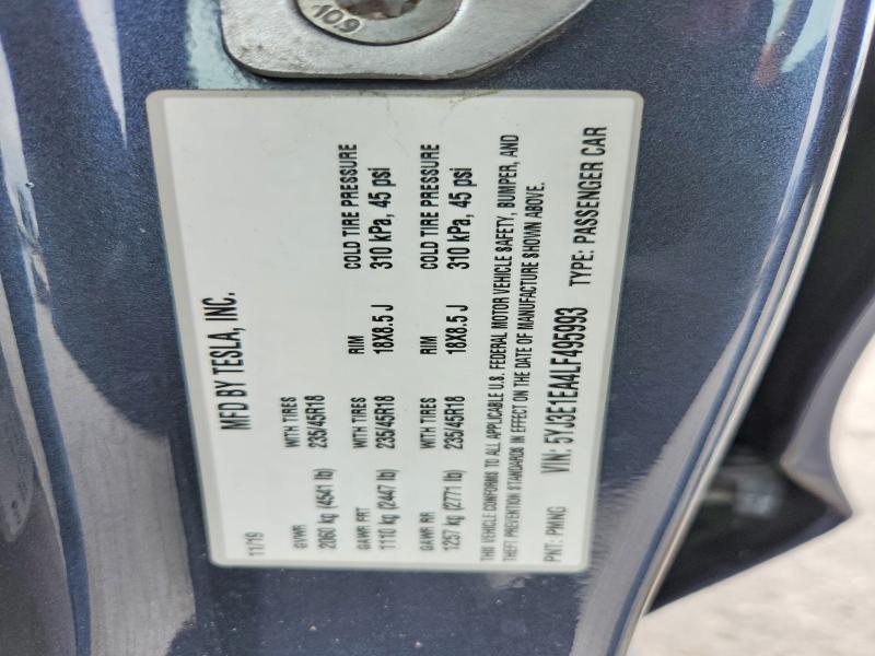 60989276 :رقم المزاد ، 5YJ3E1EA4LF495993 vin ، 2020 Tesla Model 3 مزاد بيع